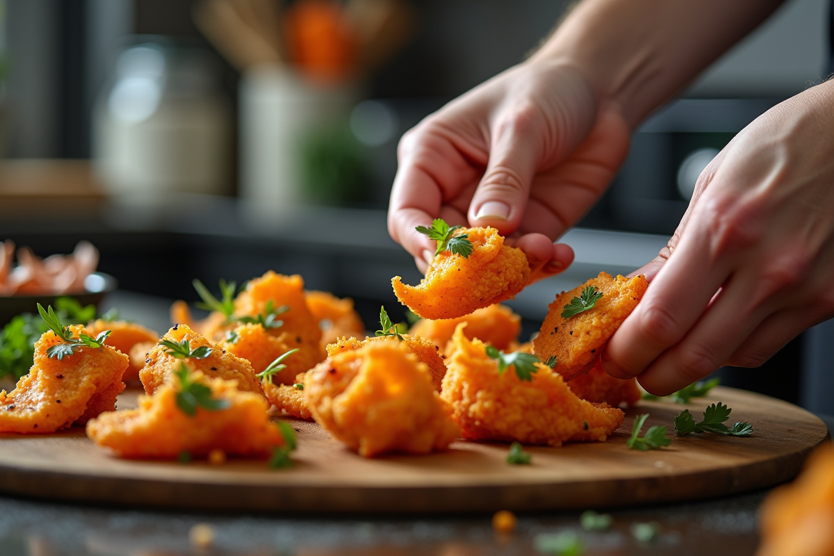 Chef préparant un amuse-bouche avec la friteuse Fagor