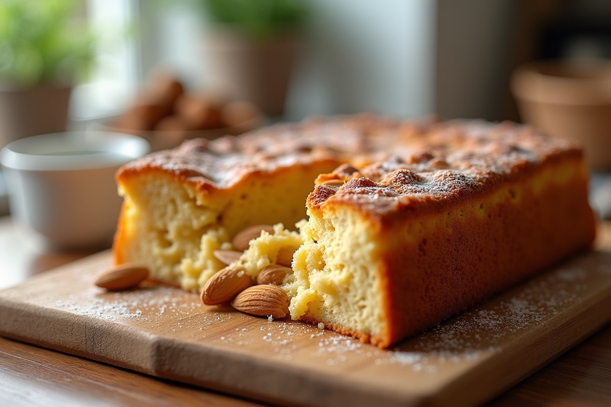 Gâteau basque raté avec garniture qui déborde en cuisine