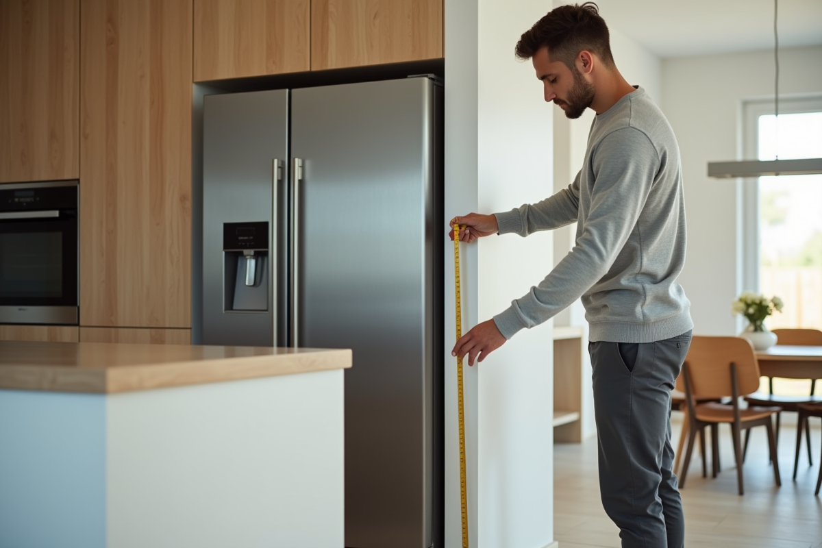 Jeune homme mesurant l